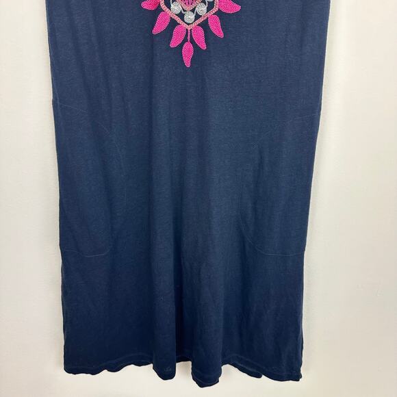 Nic+Zoe Womens Summer Retreat A-Line Sleeveless Embroidered Navy Dress Small - Picture 5 of 10
